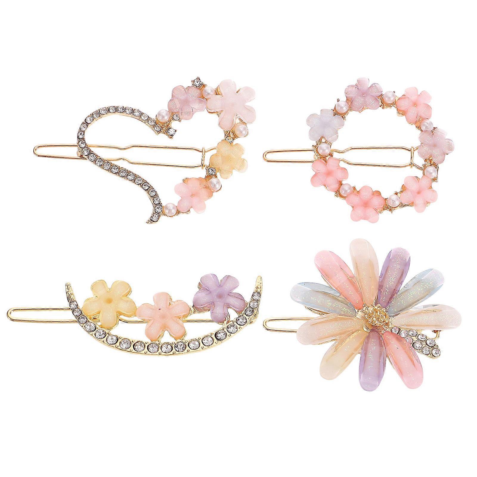Here's a refined and professional product description based on the title you provided:
**4pcs Decorative Flower Hair Clips – Elegant Flower Hair