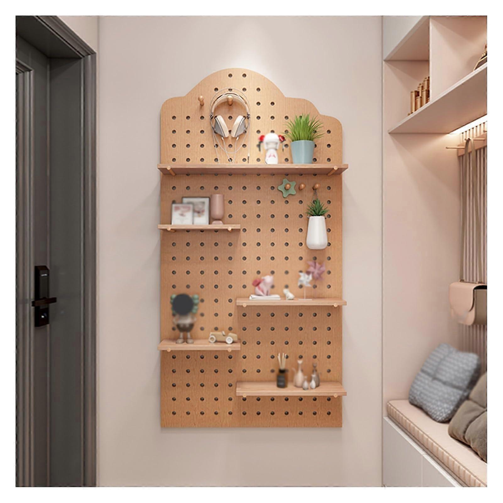 Wall-Mounted Organizer Panels, Pegboards Combination Kit, Storage Set for Room Display Shelves, Color C, 60 x 120 cm