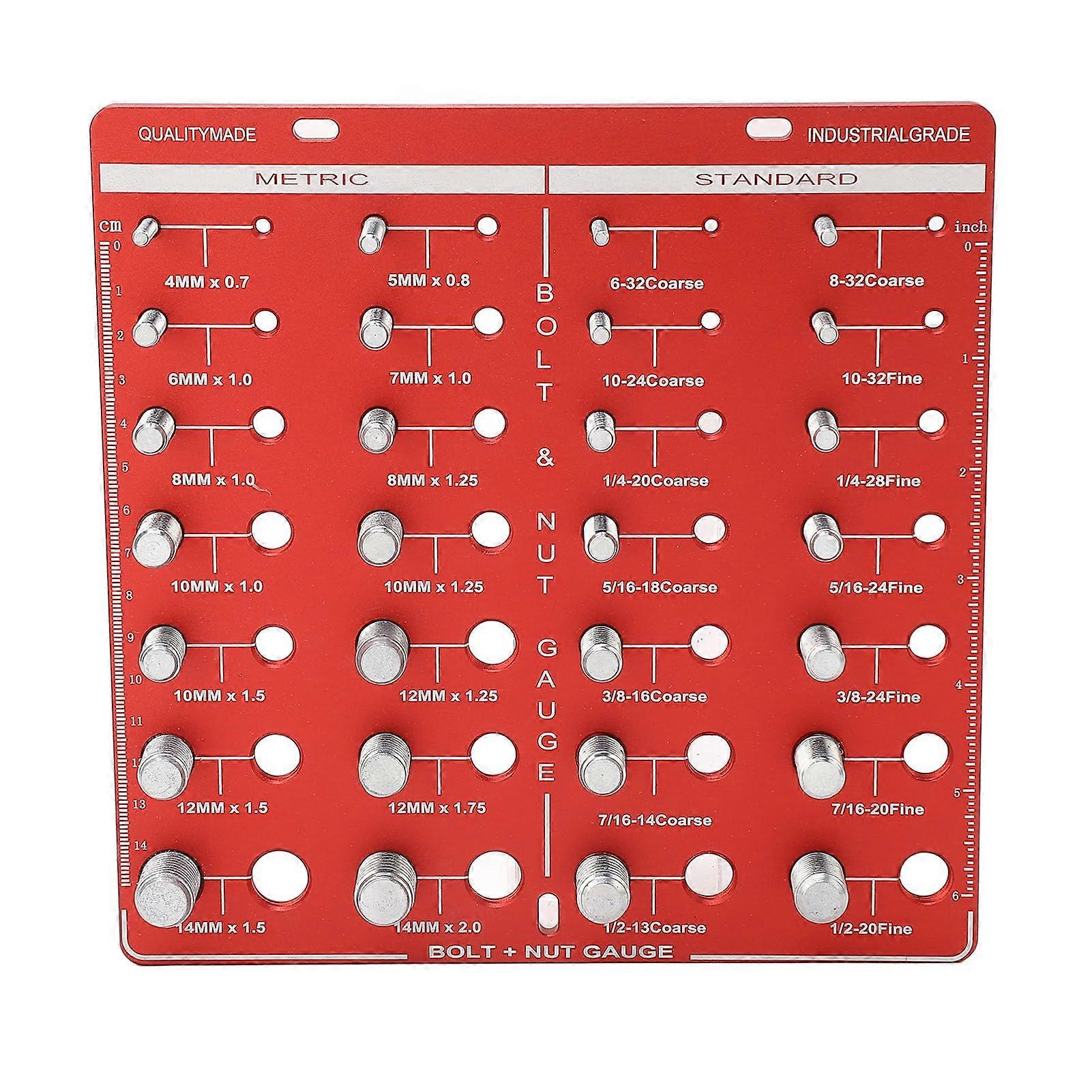 28MotherBoltThread Gauge, Stainless Steel Measuring ToolIdentification Tool for Home Workshop, in the Garage