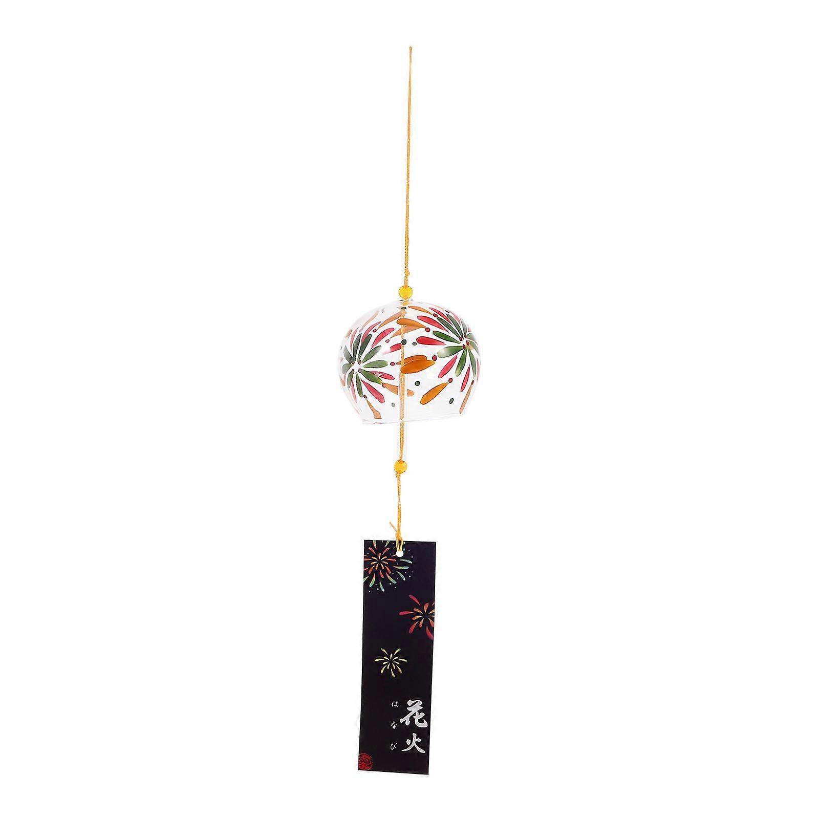 Glass Wind Chimes Japanese-style Wind Chime Simple and Beautiful Label Pendnat Chimes Wind Bells(Pattern 3)