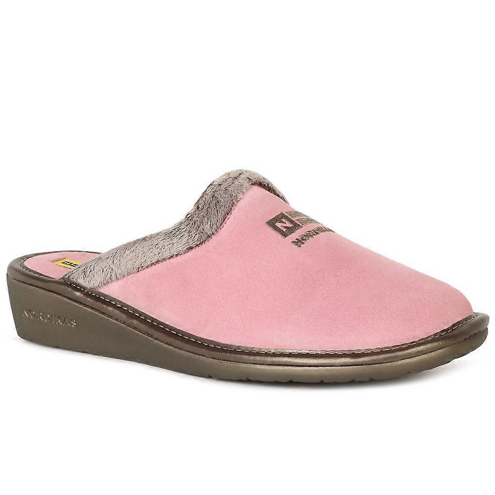 Nordikas Natala III Womens Mule Slippers Rosa Suede/met 8 Uk/41 Eu