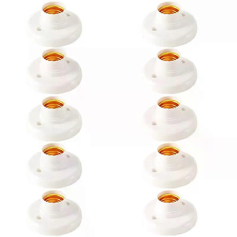 10Pcs E27 Plastic Screw Lamp Holder Round Lamp Holder Bulb Socket Holder Adapter