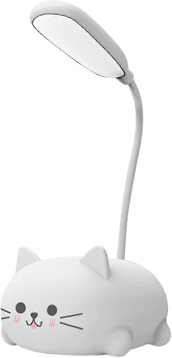 Desk Lamp for Children, Cute Cat LED Table Lamp with Flexible Arm, USB