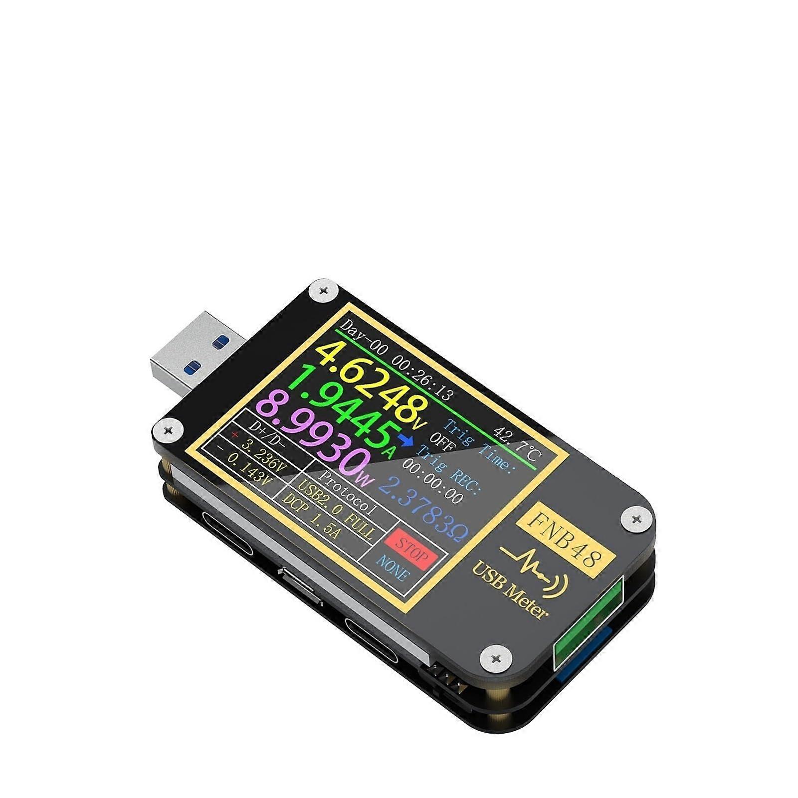 USB Tester Voltmeter Ammeter with Fast Charging Protocol Detection, PD3.0 QC4 PPS, Bluetooth