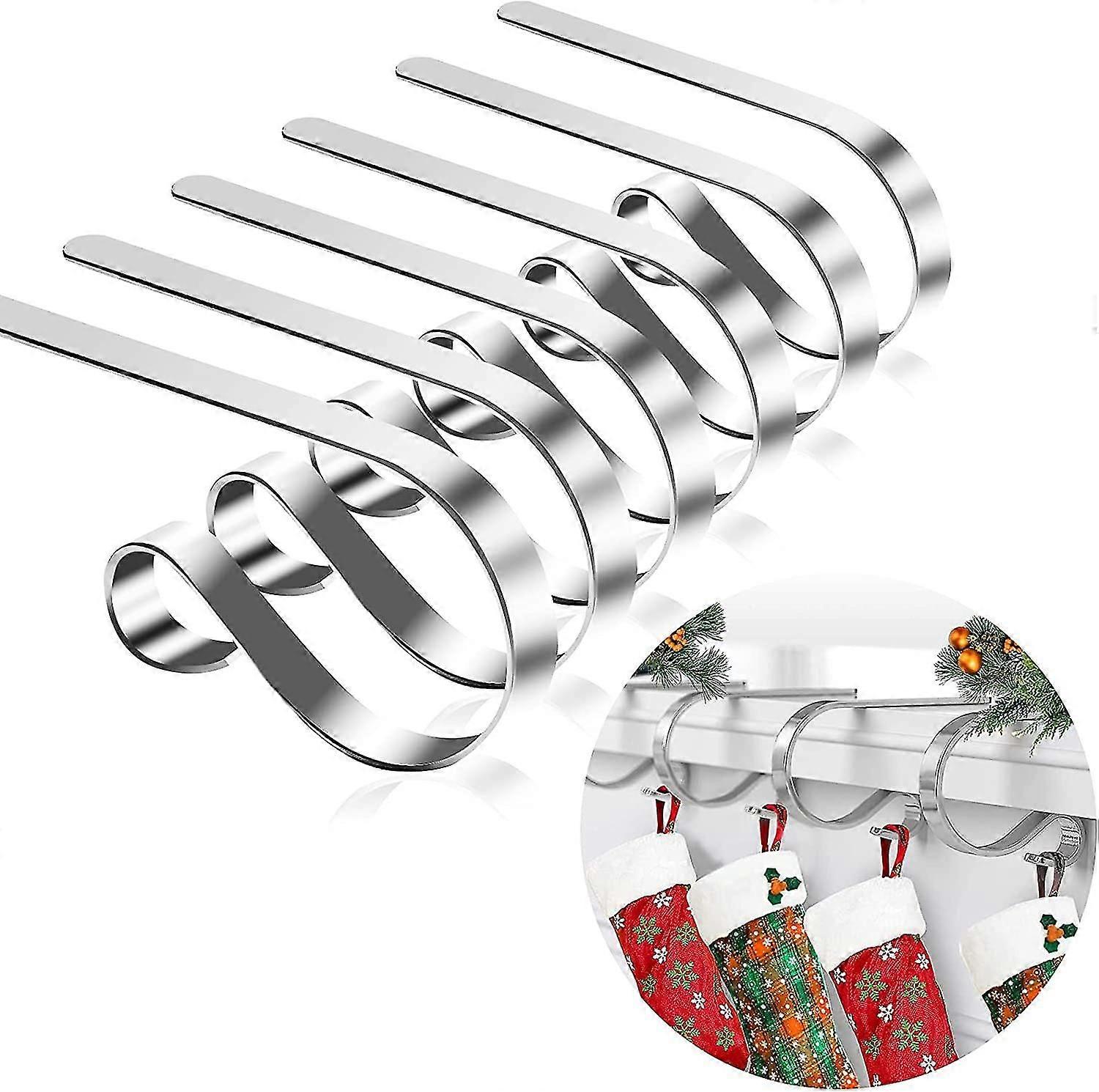 6pcs Christmas Stocking Holders For Mantle,multiple Usage Mantel Stocking