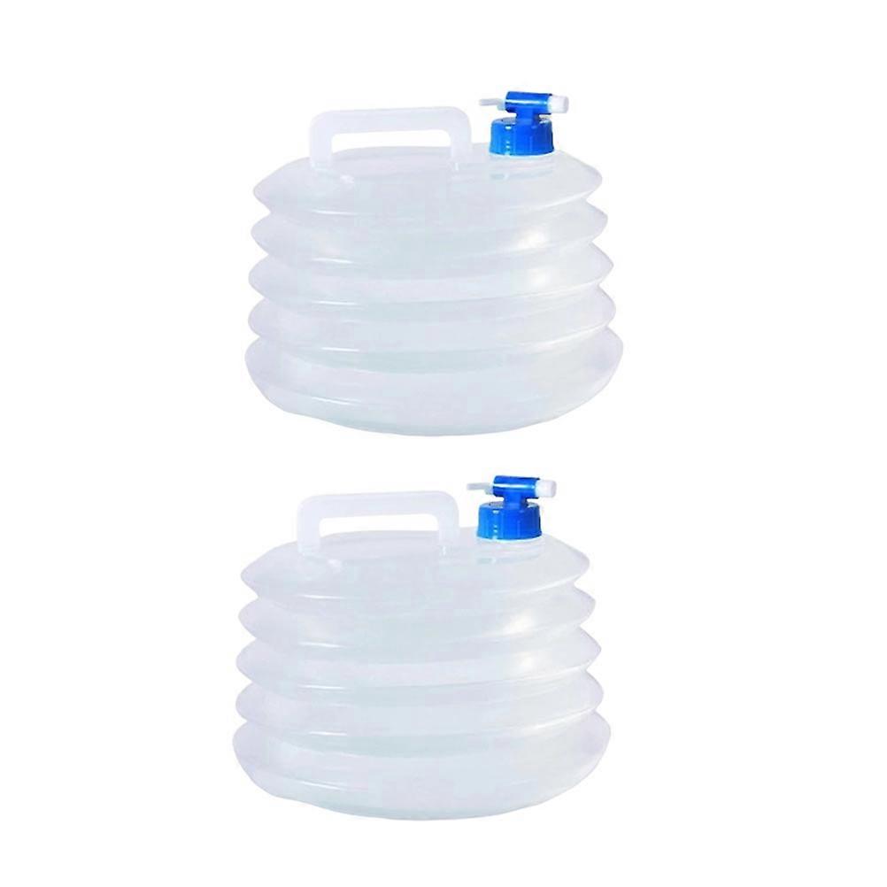 Folding Water Container Square Shape for Camping Water Containers Outdoor Gadgets Transparent Pe Material for Water Storage 2Pcs
