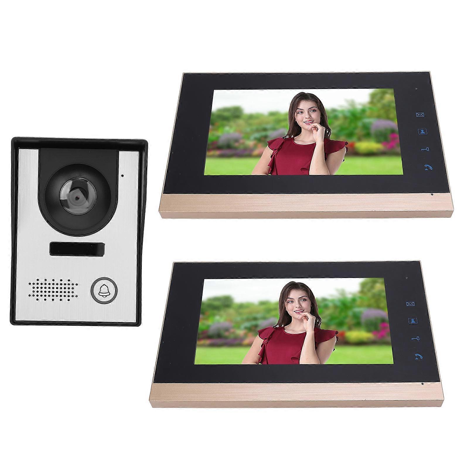 2 in 1 HD Video Intercom System with 7 Inch Color Display, Infrared Camera, UK Plug