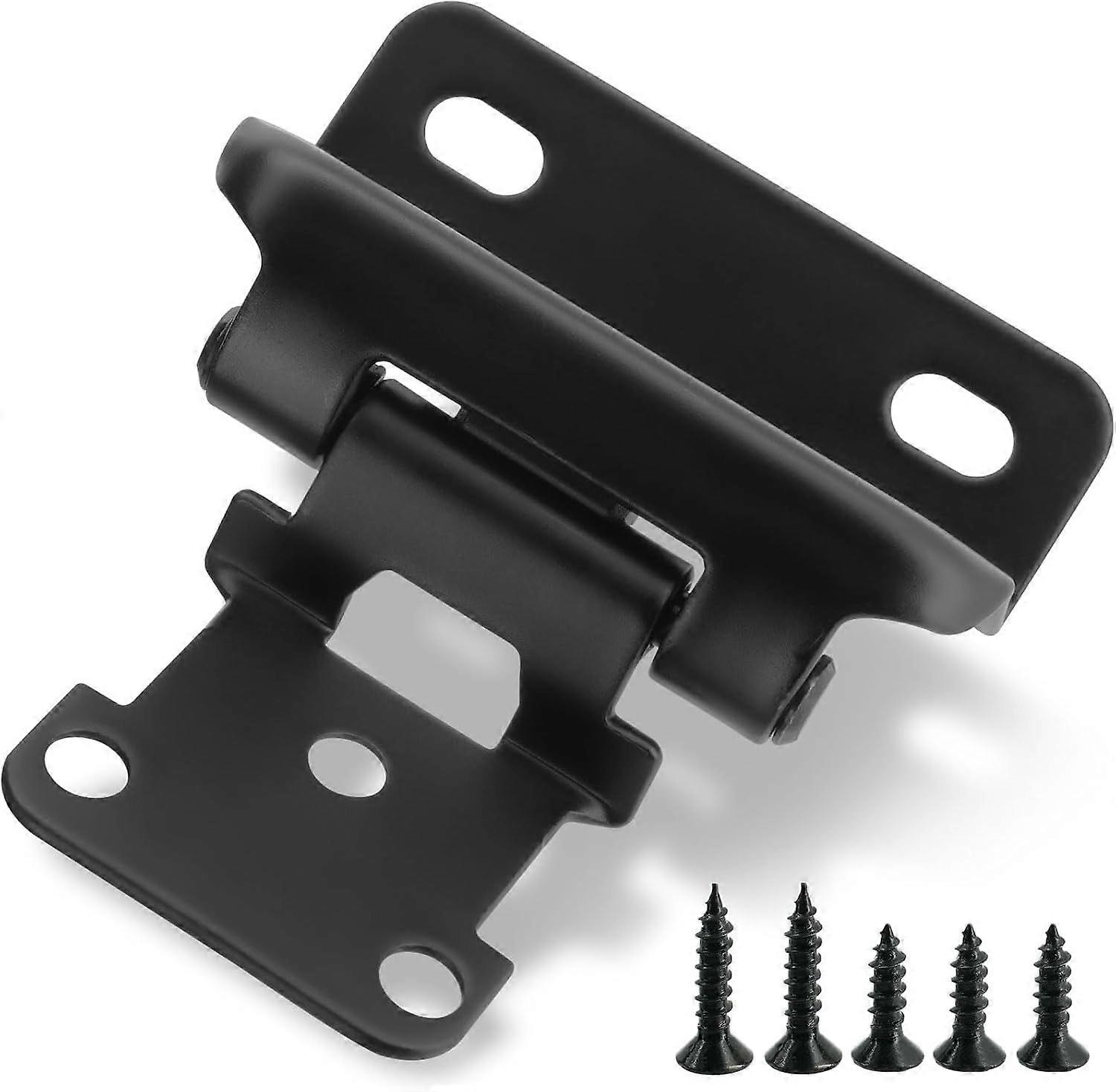 4 Pack 2 Pairs 1/2 inch Overlay Soft Close Cabinet Hinges, Matte Black Kitchen