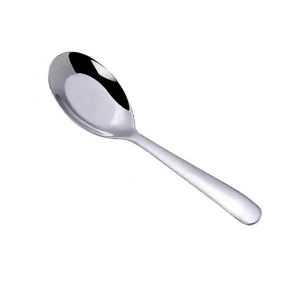 Kitchen Serving Spoon Flat Bottom Stainless Steel Spoon 15.8x4 Cm Silver Household