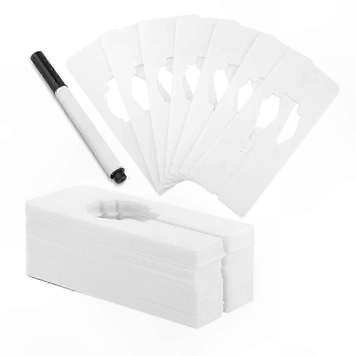 White Rectangular Clothing Organizers, 50 Pack Writable Size Labels for Wardrobe Storage, Reusable Hanger Dividers