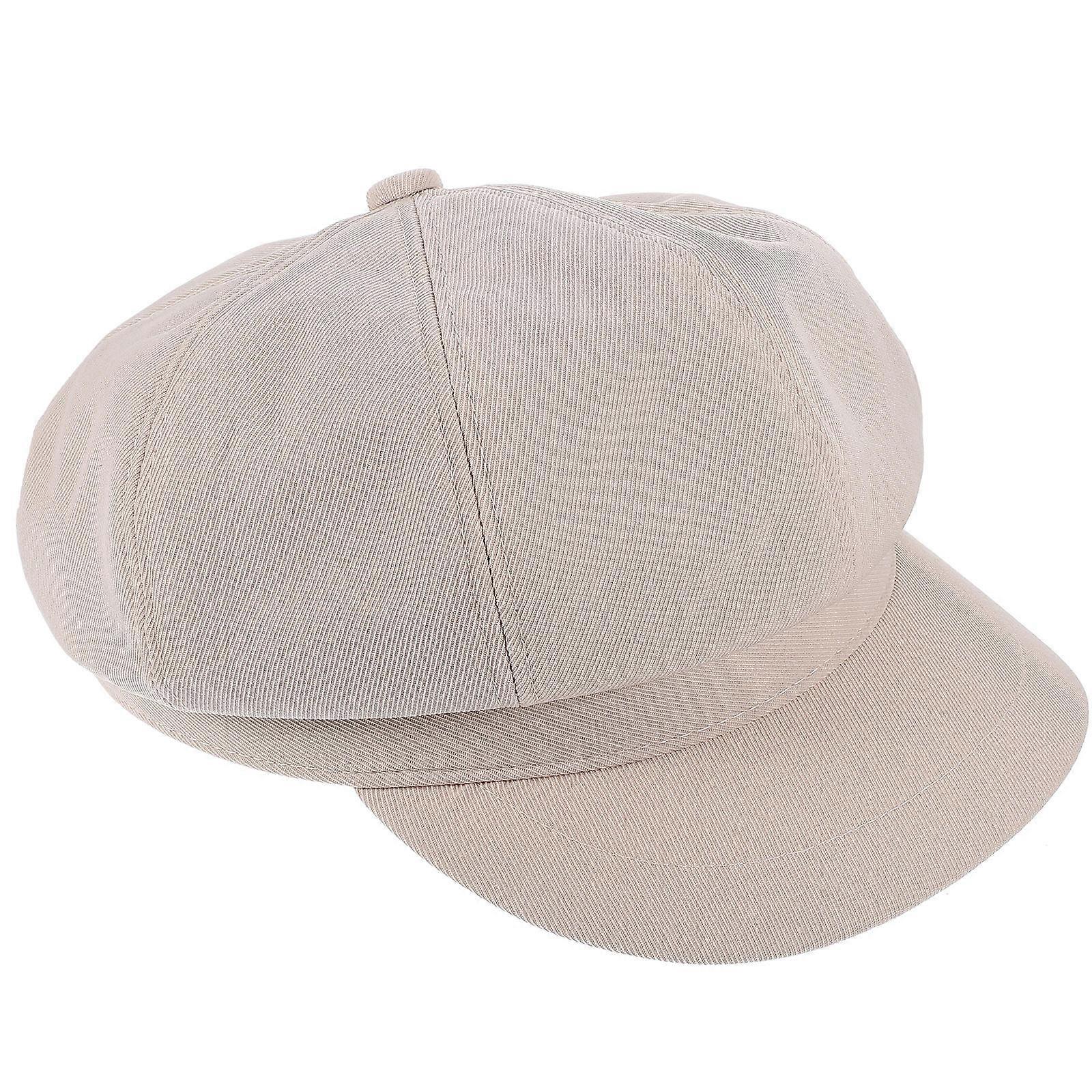 Vintage Beige Beret Hat for Women's Stylish Octagonal Design Perfect for Parties Made of Polyester and Cotton