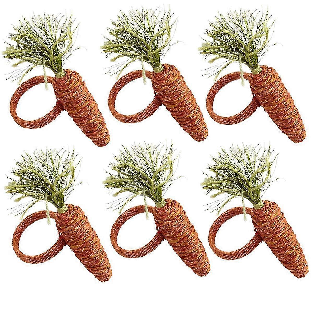 6PCS Easter Carrot Napkin Ring Easter Napkin Ring Holder