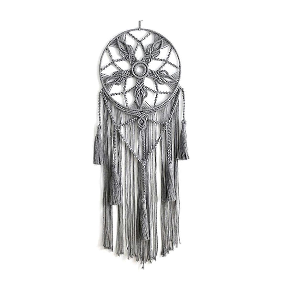Drømmefanger-teppe Boho Makramé Bomullsvevd Håndlaget Boho Kunst med Håndverkspynt til Soverom