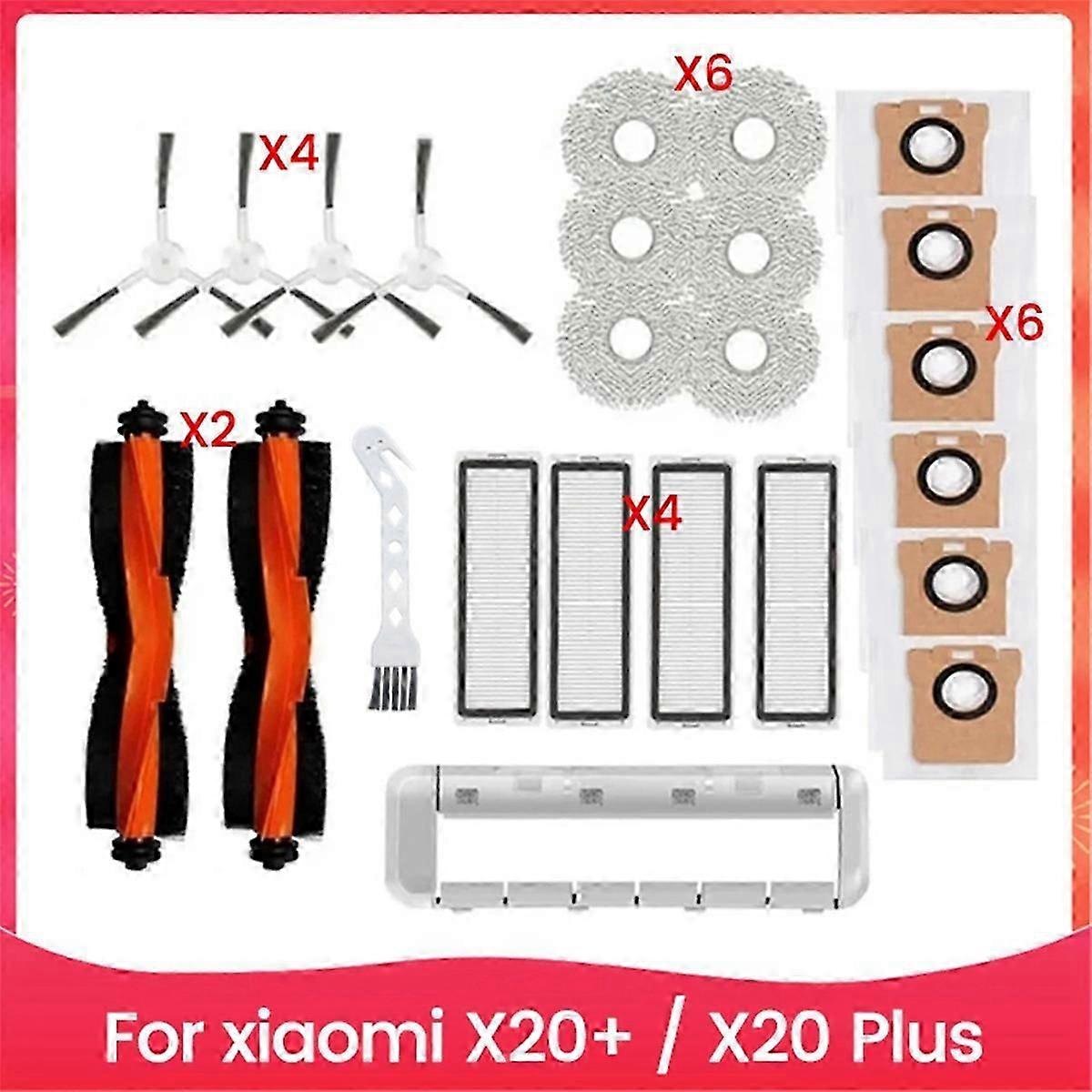 For Xiaomi Robot Vacuum X20+ Main Side Brush Hepa Filter Parts