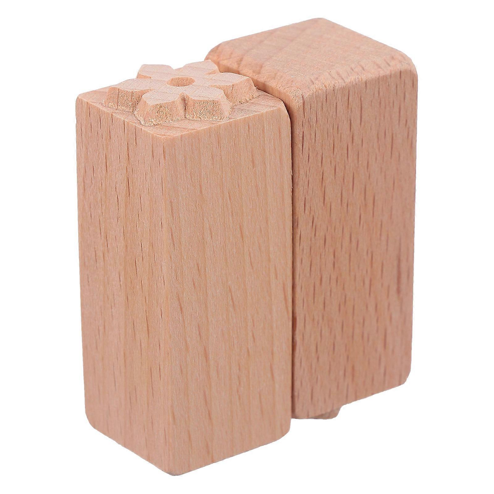 Chocolate Wax Letter Seal Wooden Square Stamp for Diy Craft Projects and Envelope 2Pcs