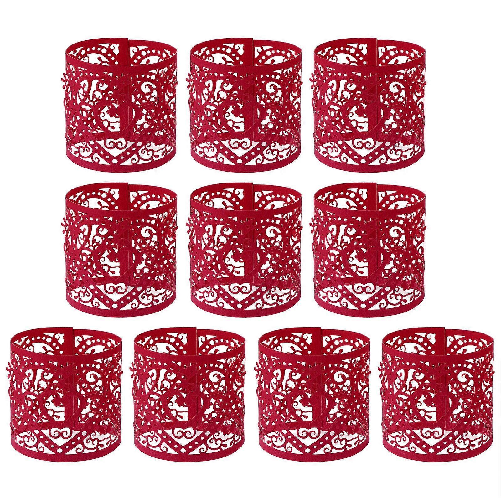 50pcs Red Cylindrical Paper Lampshades with Hollow Heart Design for Home Decoration – Easy to Install, Creates Warm Atmosphere for Housewarming