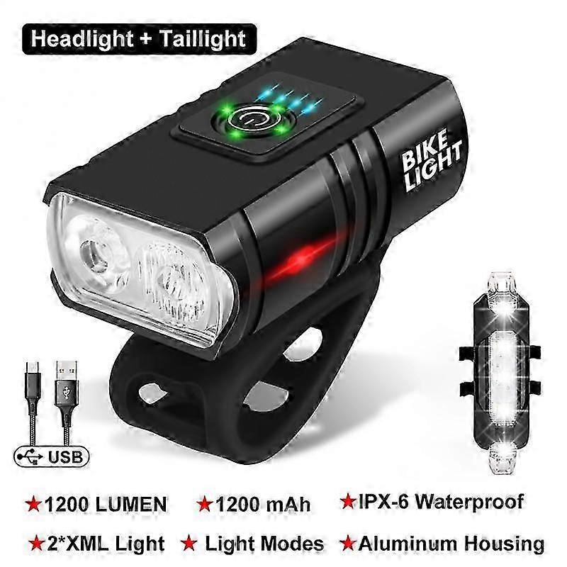 1200LM T6 LED Bisiklet Işık USB Şarj Edilebilir Lamba MTB Yol Bisikletleri Ön Ve Arka Bisiklet
