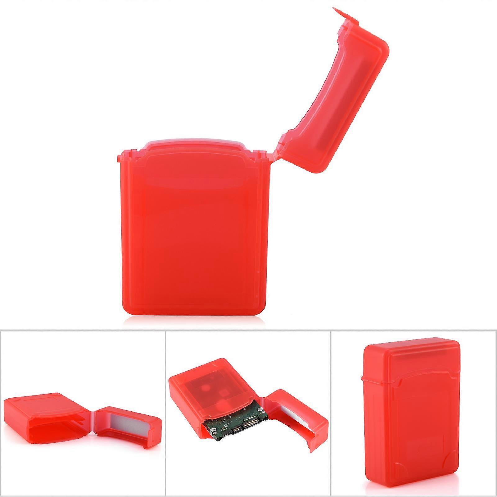 2.5 Inch HDD / SSD Protective Shockproof Case Storage Box Anti Static Label Enclosure Red