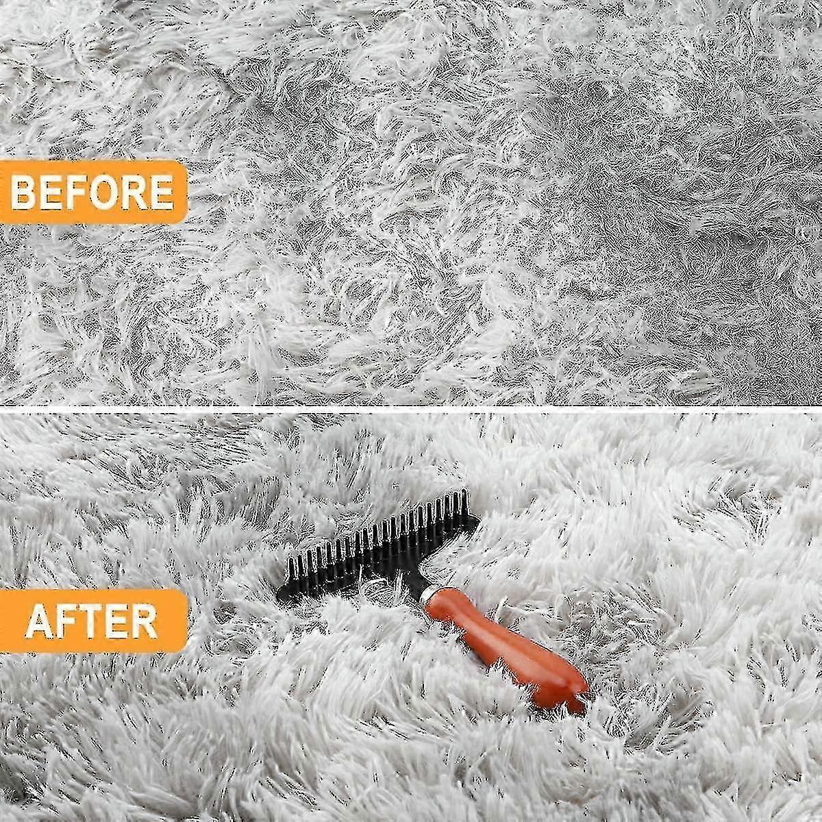 Carpet Rake, Handheld Carpet Rake for Fluffy Carpets, Clean Pet Hair, Restore Carpet Softness