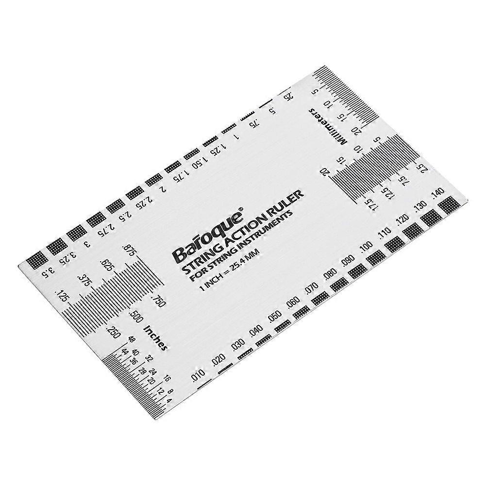 Stainless Steel String Action Ruler Gauge Measuring Tool for Electric Bass Guitar