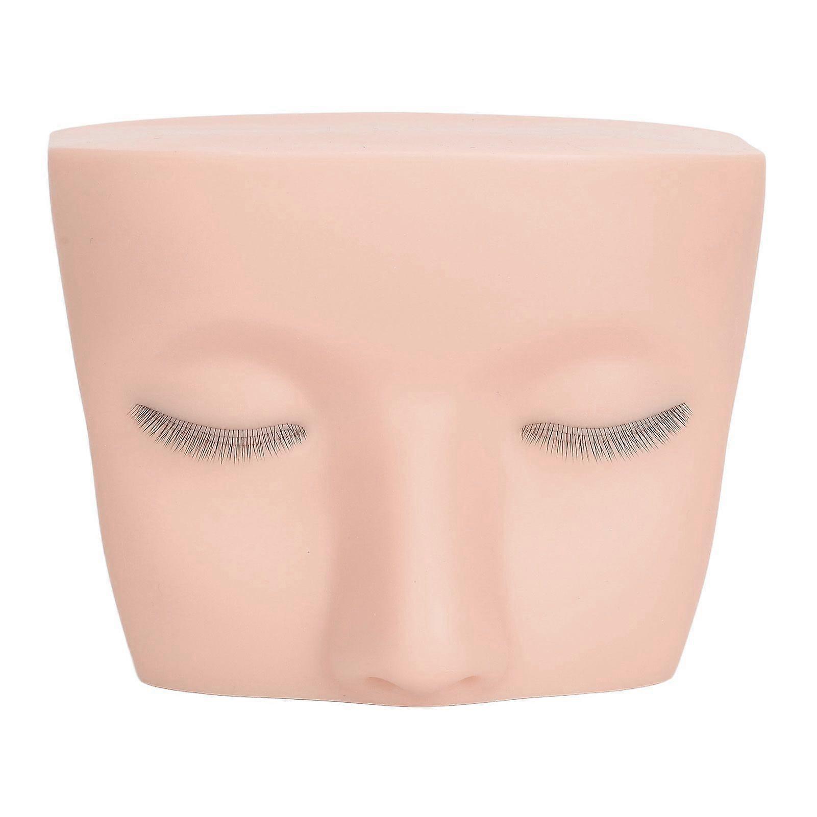 Lash Mannequin Head Elastic Realistic 3 Layer Lashes Eyelash Mannequin Head Practice for Beginner White Skin