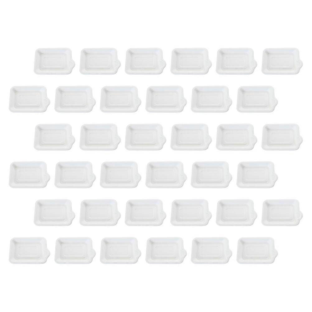 75Pcs Rectangular Sugarcane Paper White for BBQ Events Outdoor Gatherings Leakproof Serving Solution