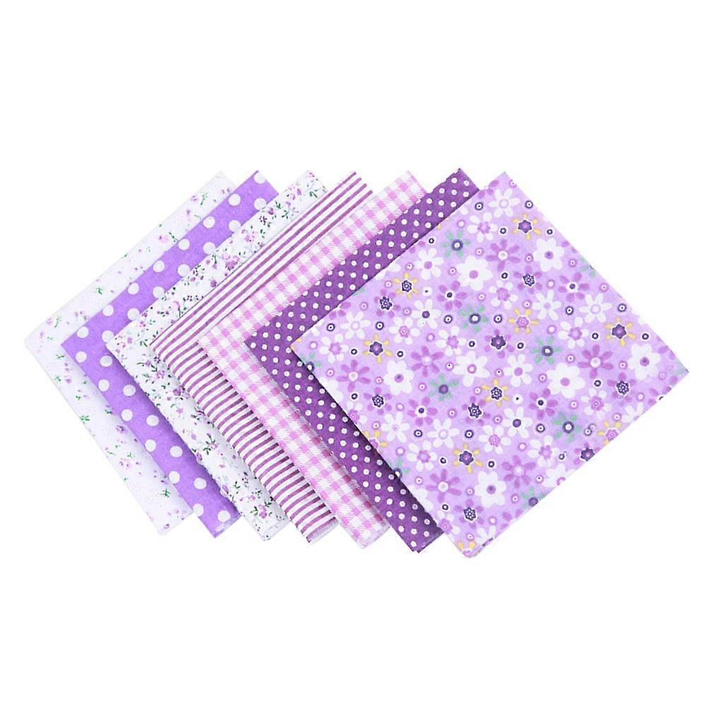 Cotton Twill Fabric Small Floral Patchwork for Handmade 14Pcs Purple Series