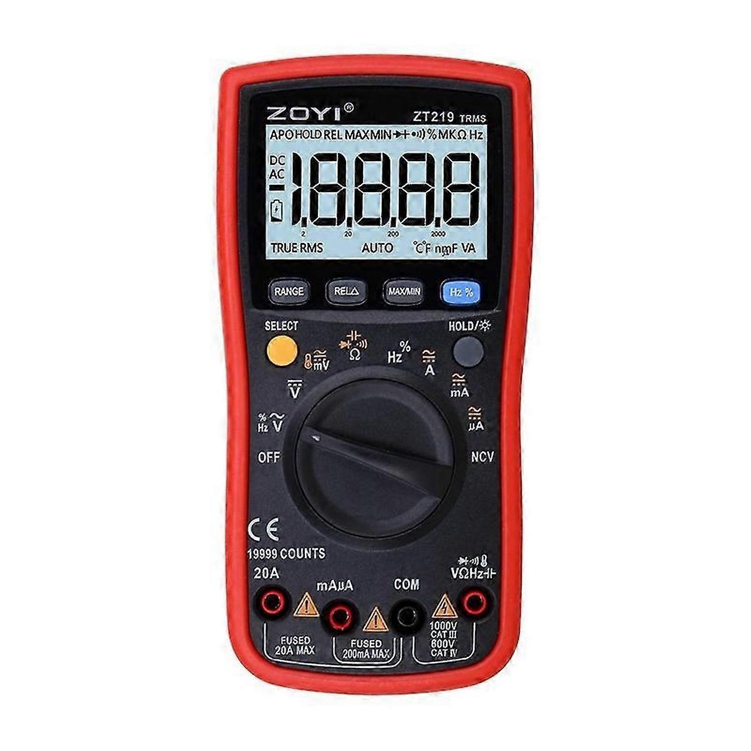 ZT219 True-RMS 19999 Counts Digital Auto Range Multimeter NCV