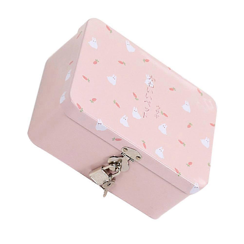Storage Box Tinplate Box for Storage Use 1Pcs Creative Pink Container