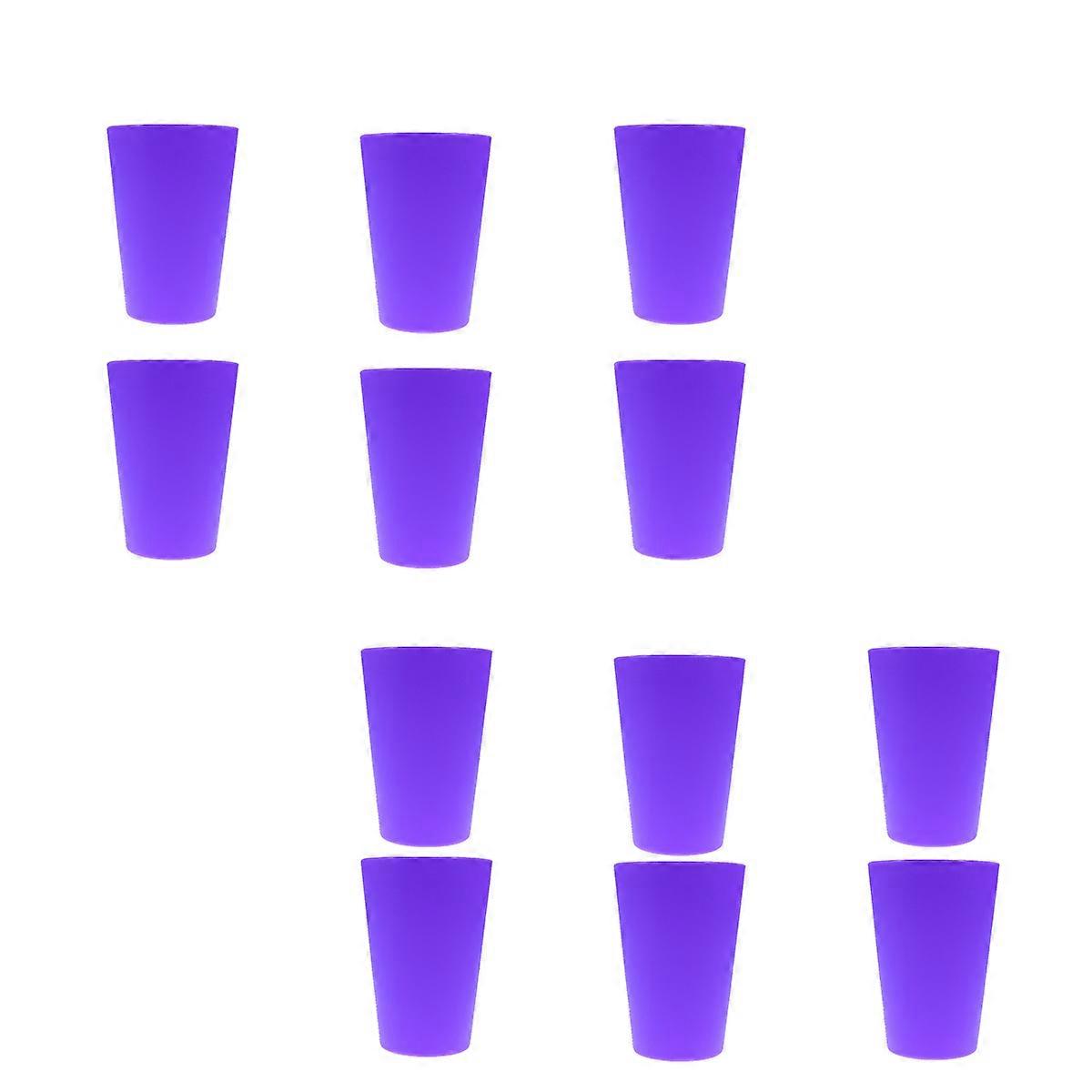 Purple Plastic Drinking Cups for Party Use 12Pcs Thick Juice Cups Set