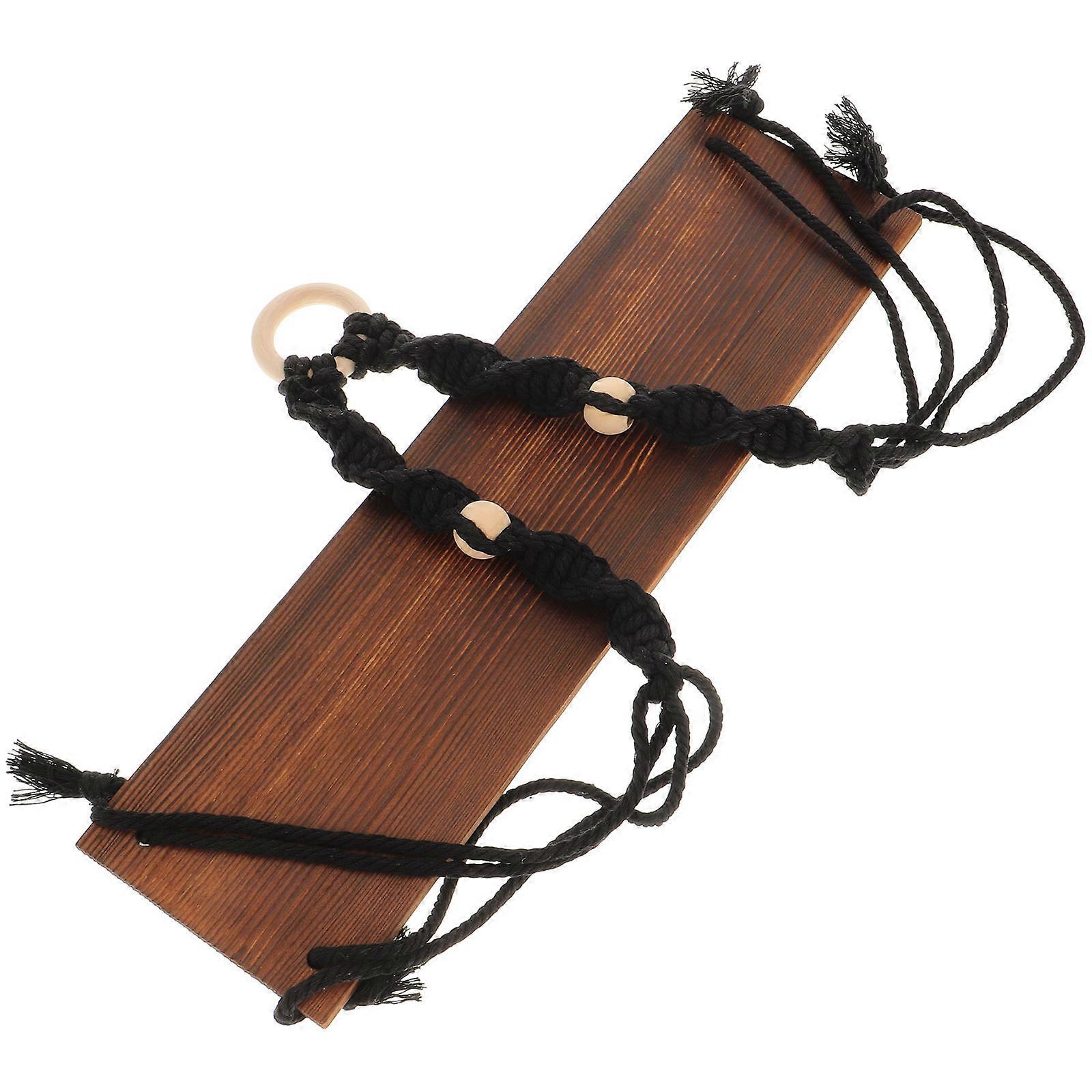 Rustic Style Wood Hanging Shelf Suitable For Patio And Balcony Decor In Green 1Pc As An Eye-Catching Ornament