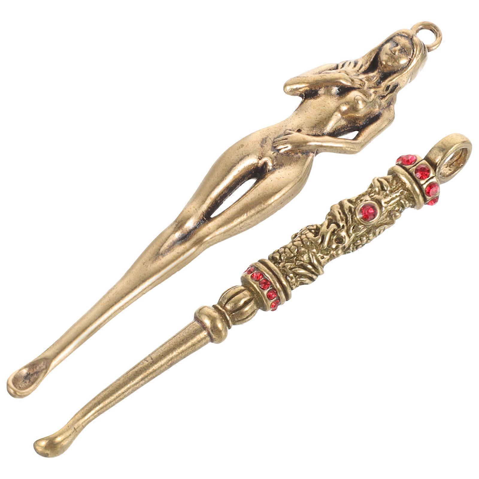 Brass Hand Engraving Tool Multi-Function Carving Tool 2Pcs Ear Spoons