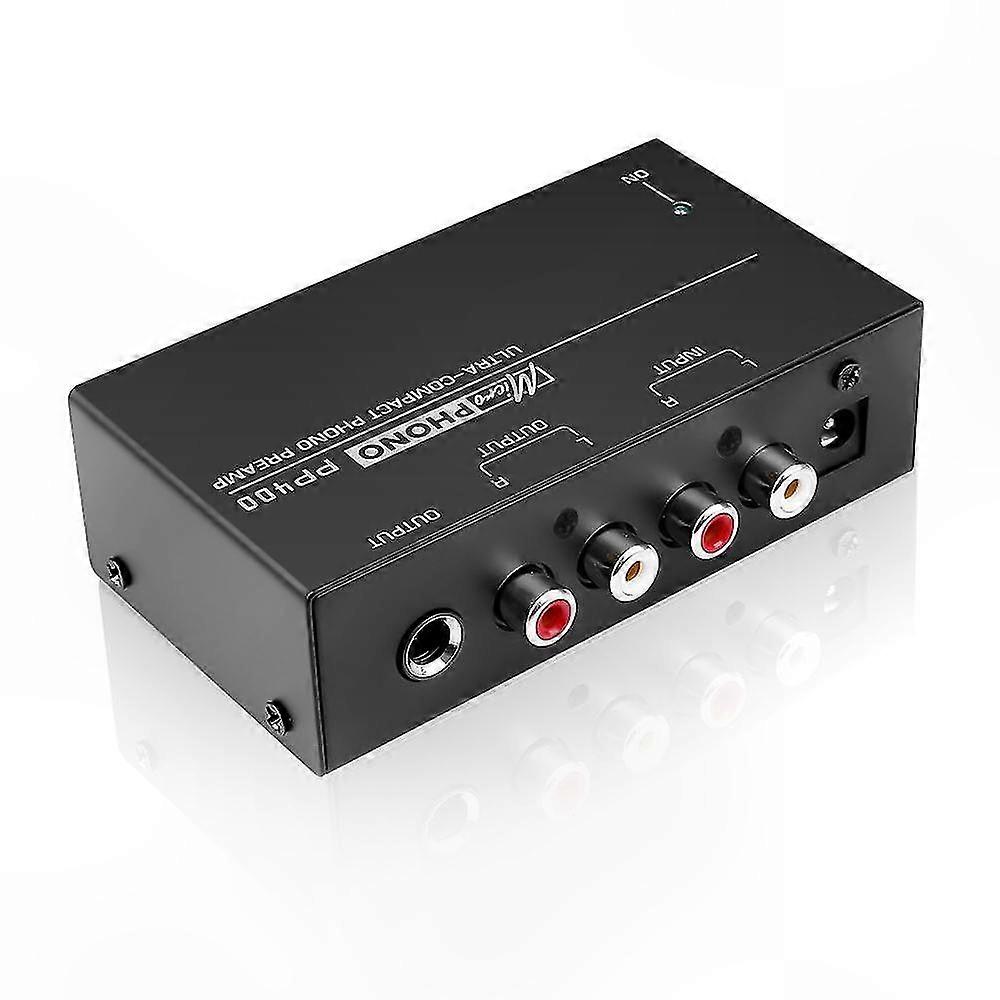 Phono Preamp with RCA and 1/4 Inch TRS Interfaces for Turntable o Setup