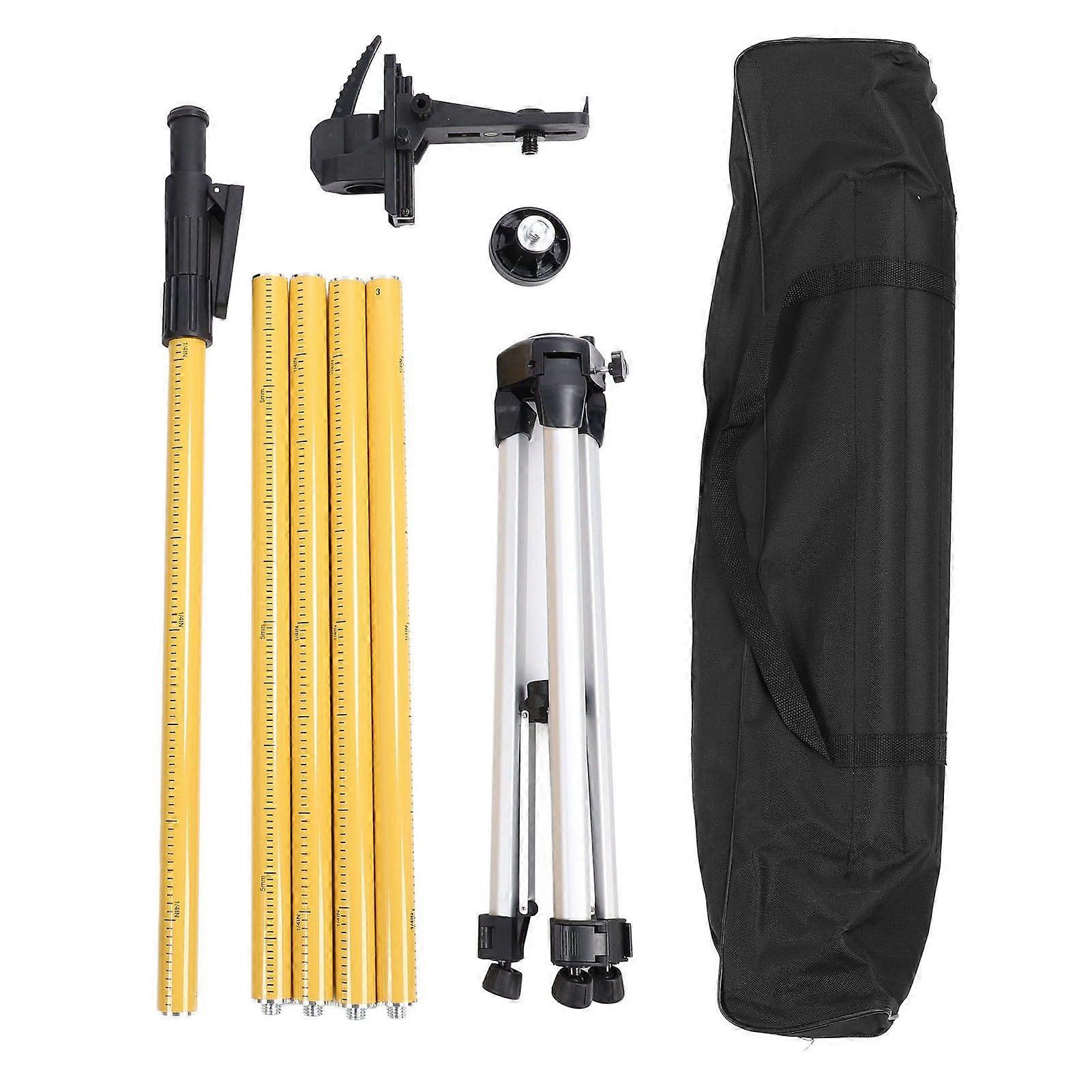 Level Mounting Rod Stand 1/420 Thread Bracket Adjustable Telescoping Pole Tripod Set for Rotating and Line Leveler