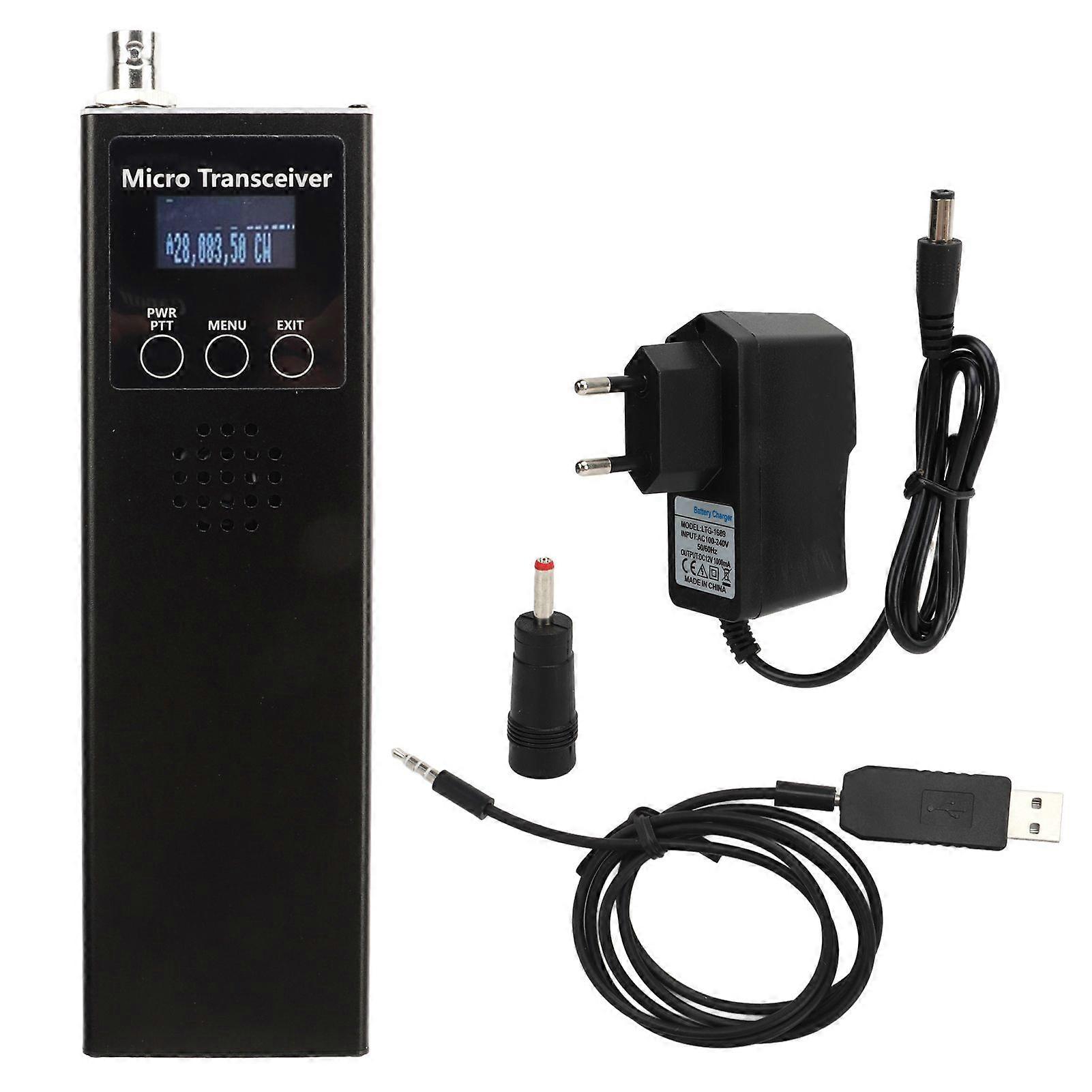 Radio Transceiver 0.5MHz30MHz 4 Waveband Handheld HF SSB QRP USDX Transceiver for Reception EU Plug