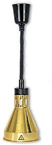 Food Warmers Telescopic Chandelier Heating Lamp Single Head Insulation Lamp for Pizzeria Barbecue Buffet Hotel Kitchen (Brown)