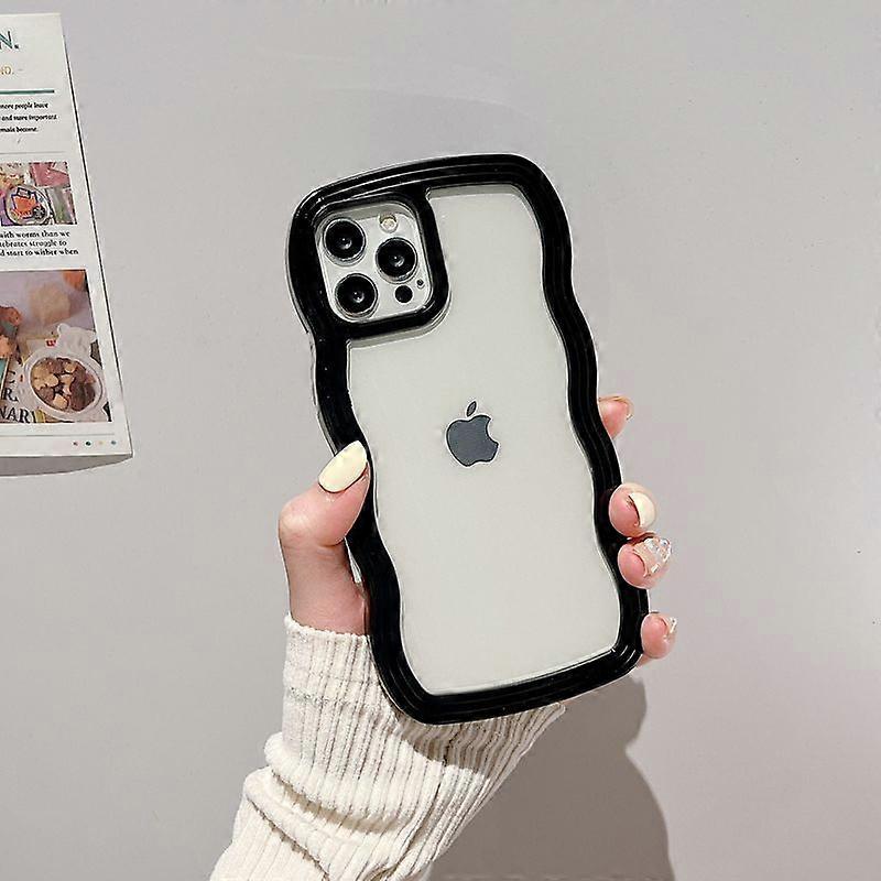 Capa de Telefone Transparente Luxora Soft Wavy Lines Candy Bumper Para iPhone 14 13 12 11 Pro Max XS Max X XR 8 7 Plus SE Capa