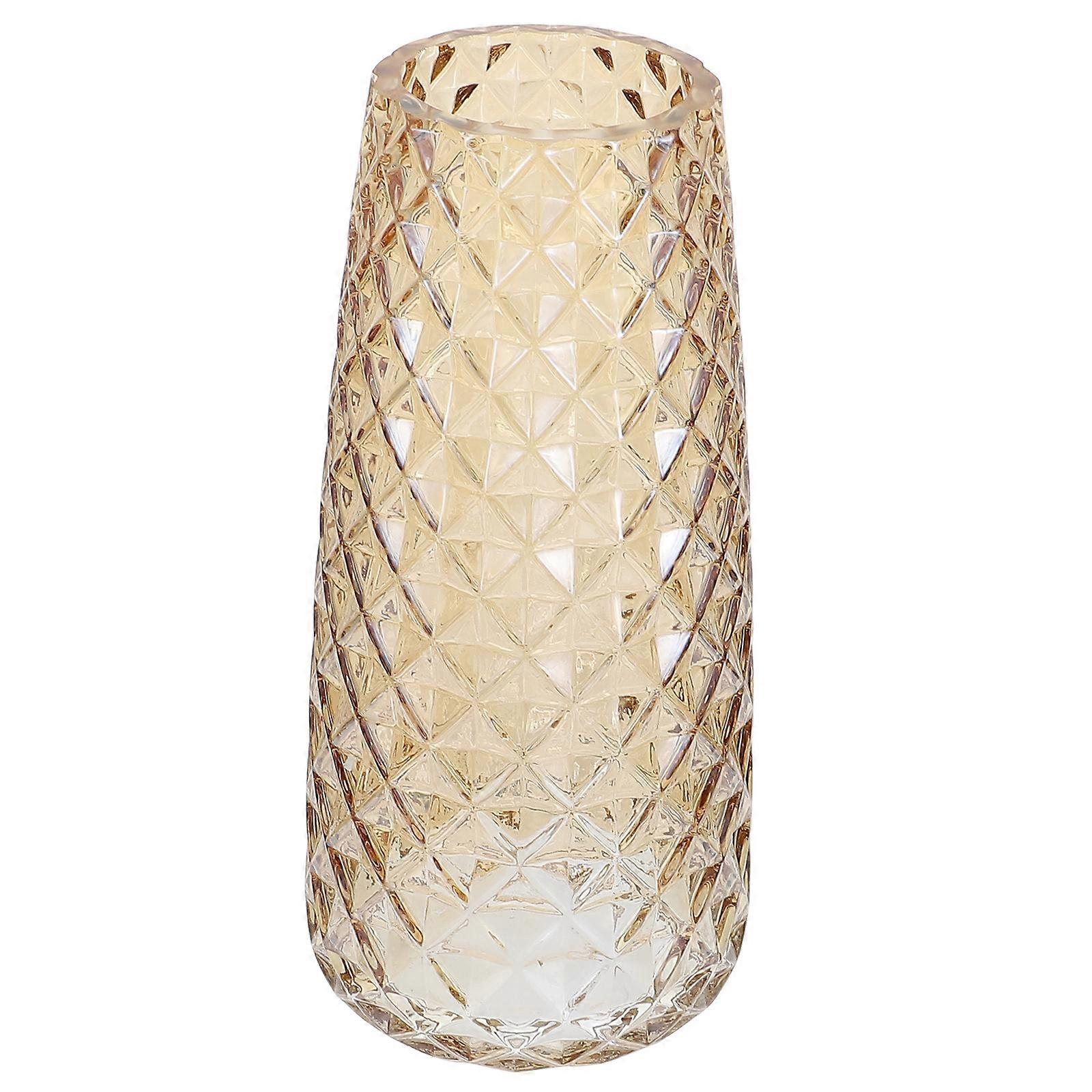 Golden Glass Vase for Home Tabletop Decoration with Pineapple Pattern 1Pcs