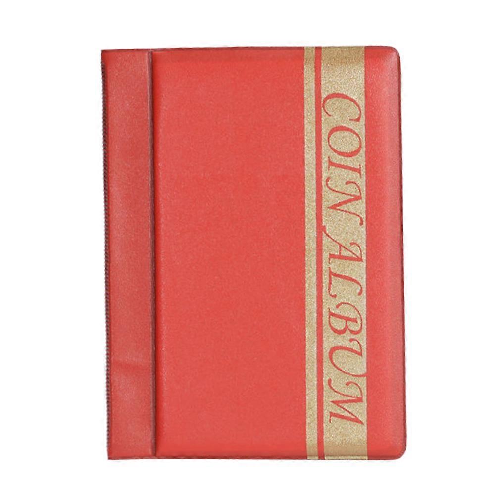 Storage Bag 120 Pockets Coins Holder for Coin Organizer in Red