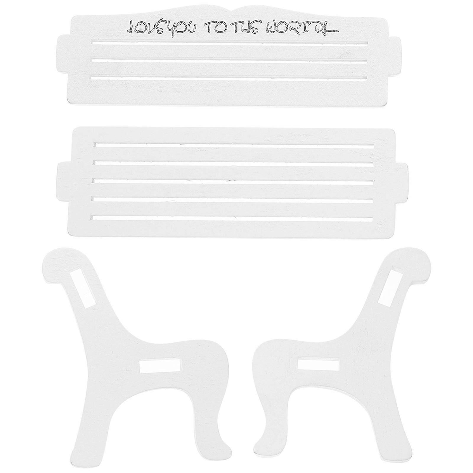 Figurine Display Bench Mini Wooden Furniture for Mini Scene Decor 3Pcs