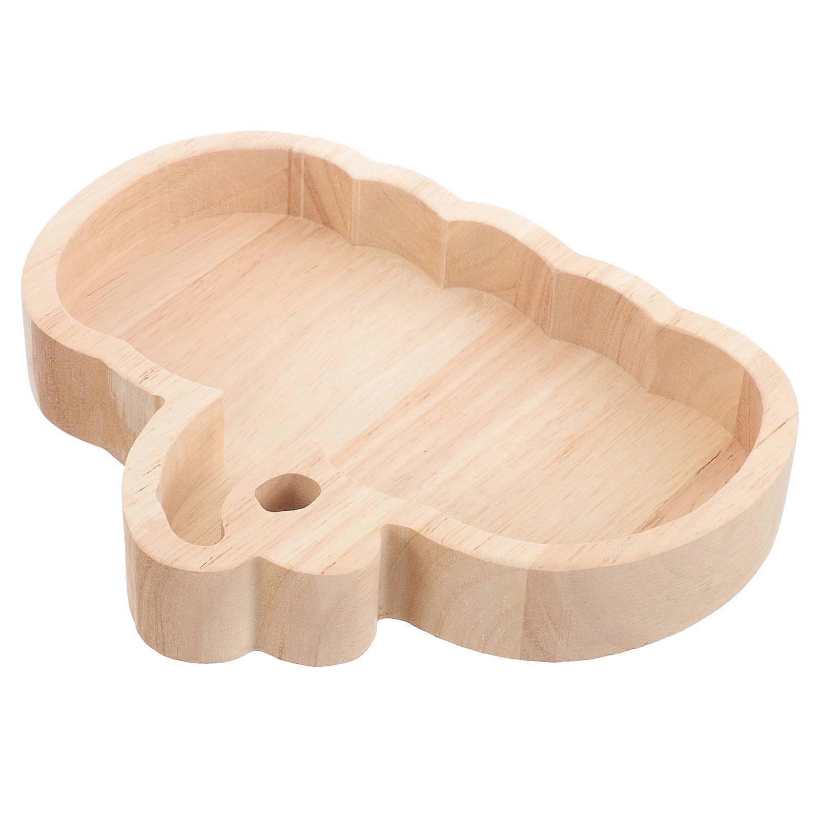 Wooden Serving Tray for Storage with 4Pcs Reusable Snack Plates