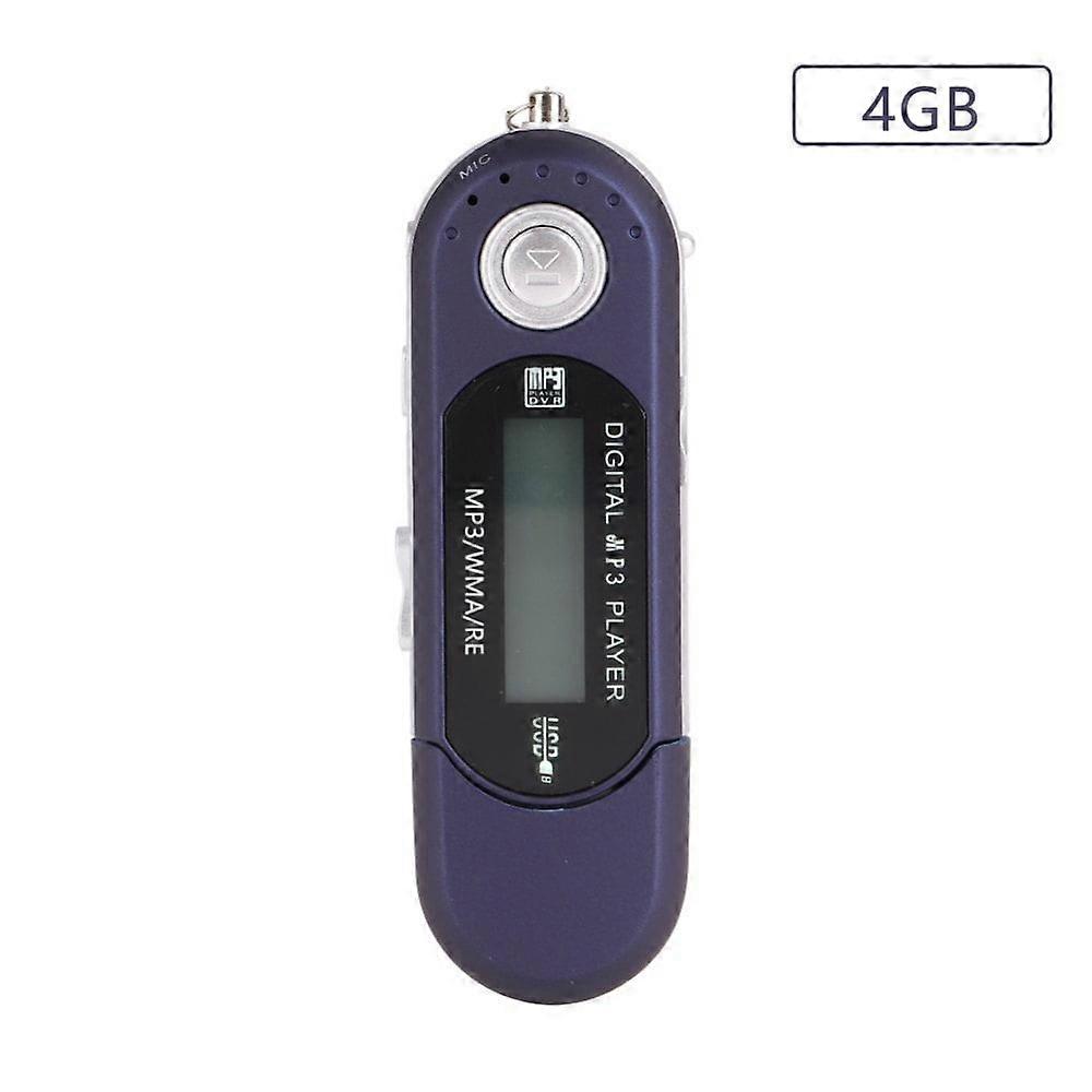 USB Stick Mp3 Player, 4GB Music Player Supports Replaceable AAA Battery(Not Include), Recording, FM Radio, Expandable Up to 32GB
