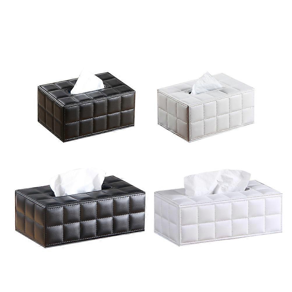 White Tissue Box PU Paper Holder for Organizing Paper