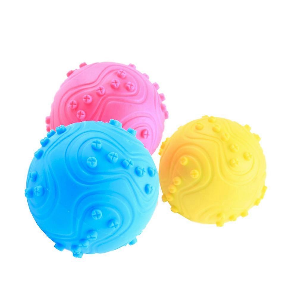 Squeaky Pet Chew Ball Trainer For Small Pets 6Cm Diameter Bite Resistant 2Pcs