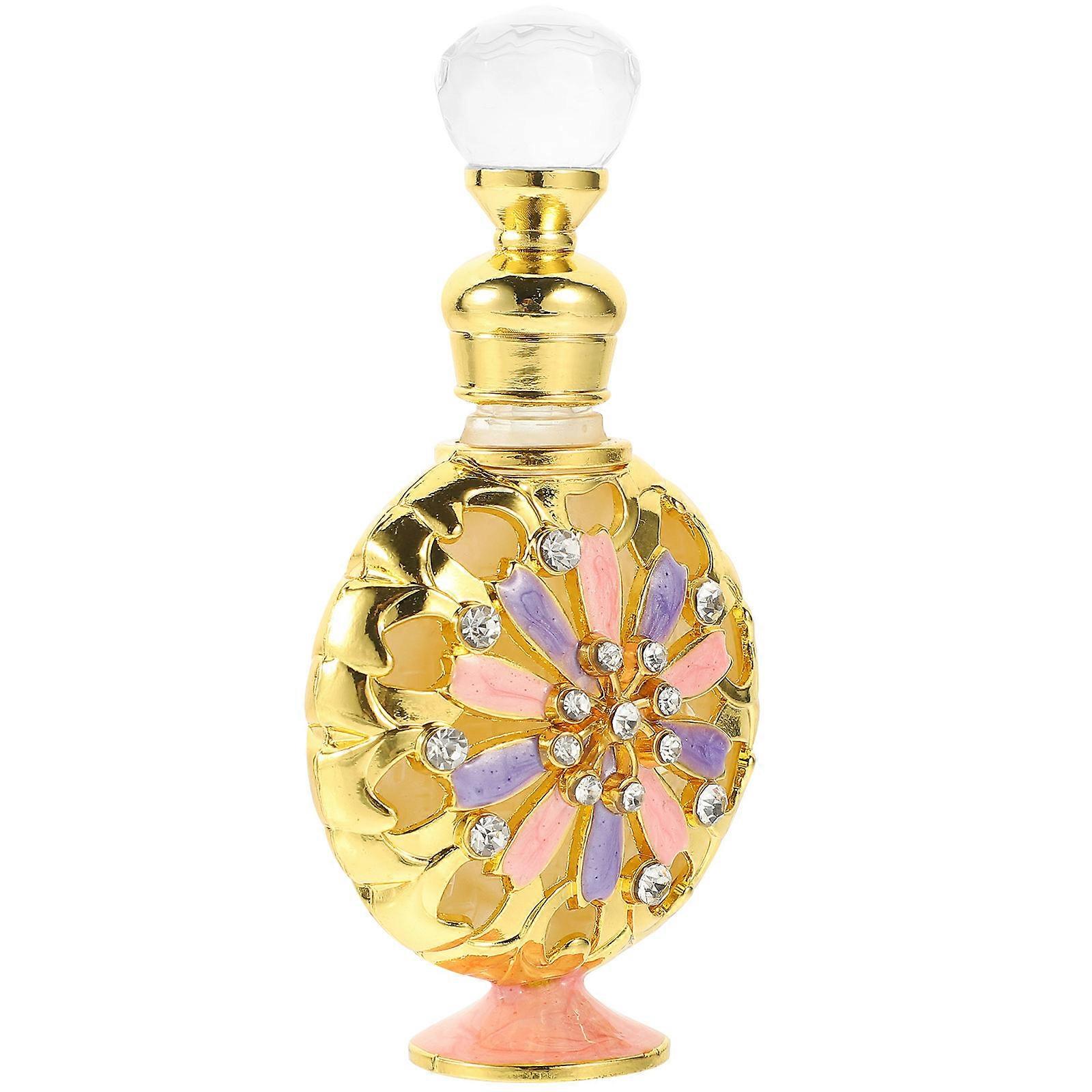 Glass Perfume Bottle Golden for Storage Use 3Pcs Empty Travel Bottles