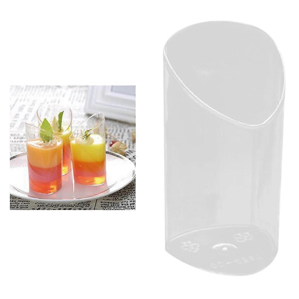 5 Pcs Mini Transparent Dessert Cups For Weddings And Parties 4.5X8.5Cm Slanted Cylinder Design For Serving Desserts