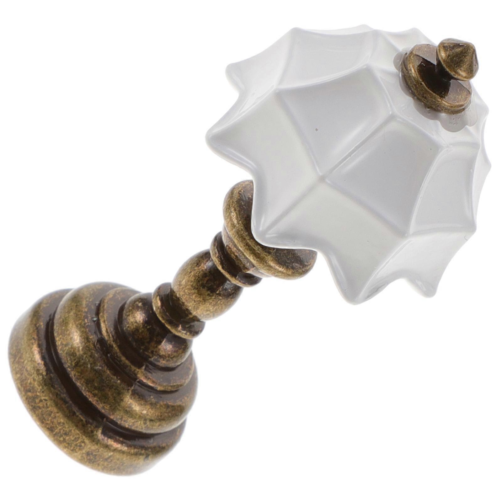 Delicate Mini Table Light Doll House Accessory 2Pcs Metal Lamps