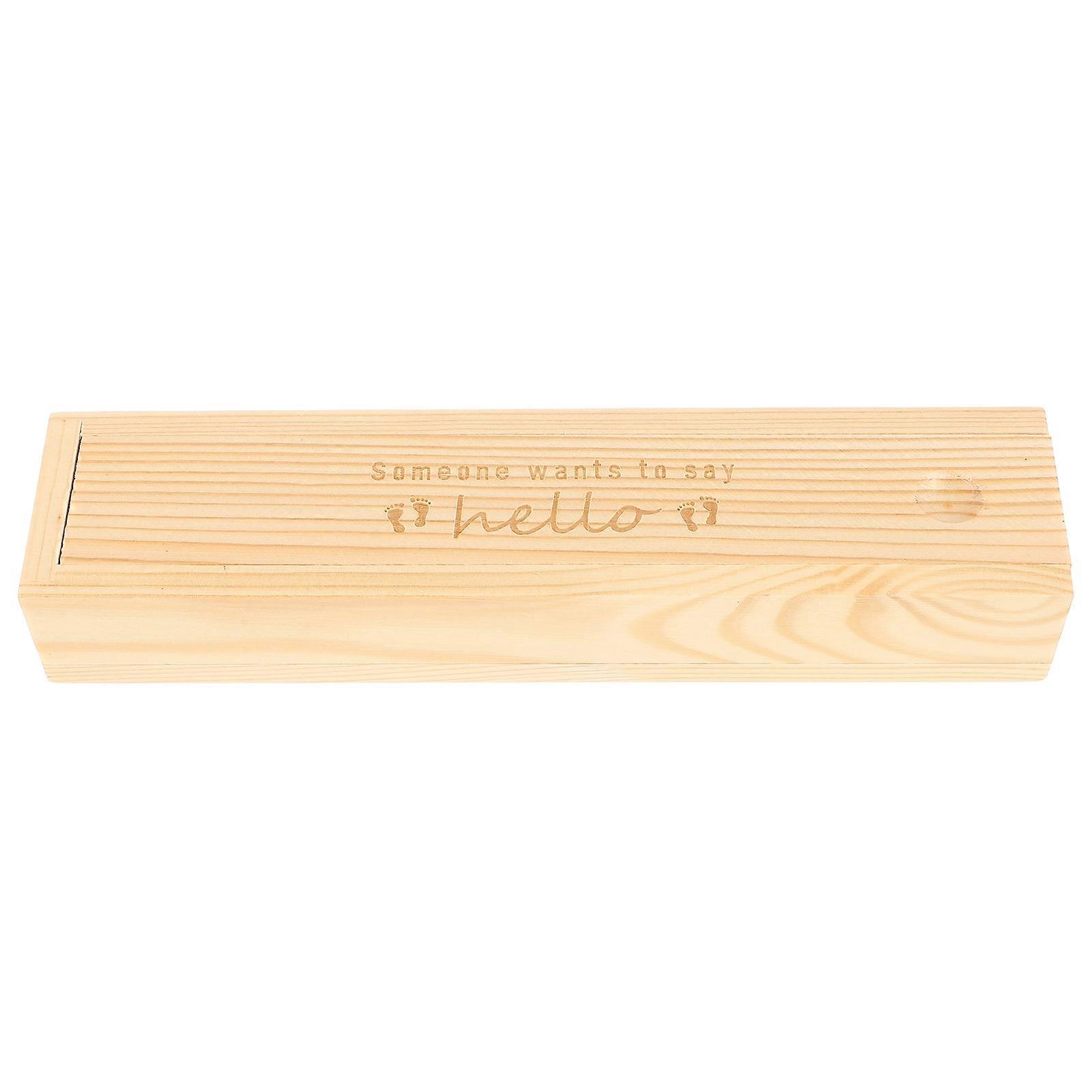 Wooden Keepsake Box 3Pcs For Newborn Memory 20X4.5X3.1CM Organic Beige Storage Solution