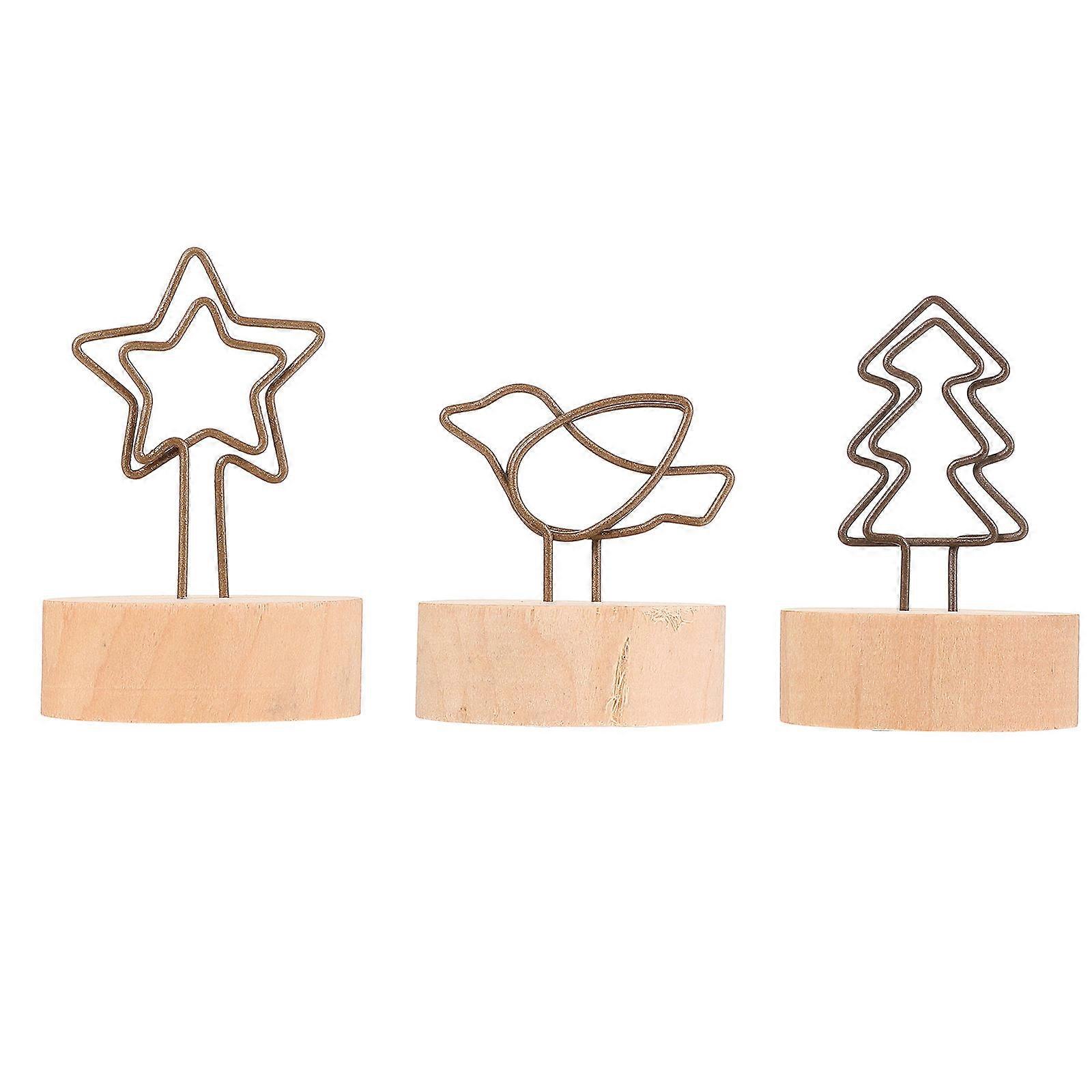 Wood Base Photo Clips Holding Photos Clamping Memos Displaying Cards Multi Color 15Pcs