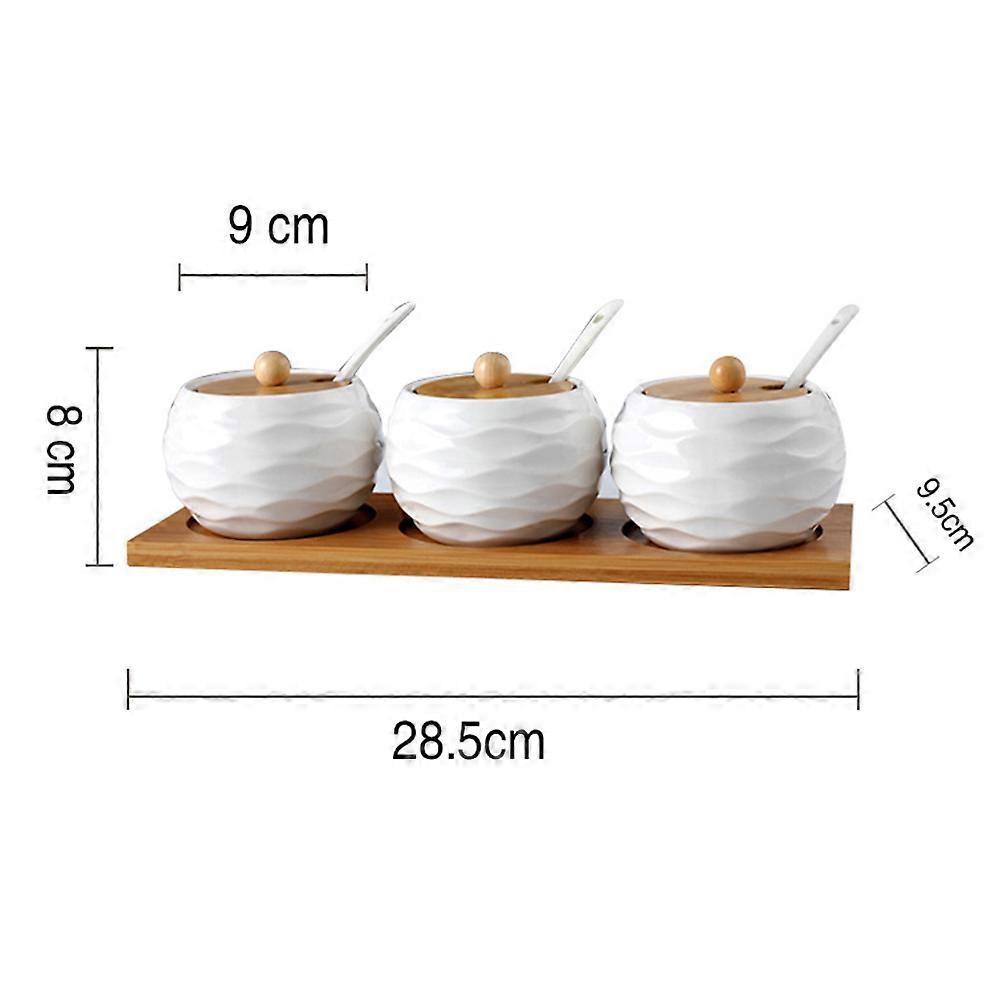 Salt Jar Spice Container For Breakfast Table Home Dining Light Brown 3 Sets Modern Style